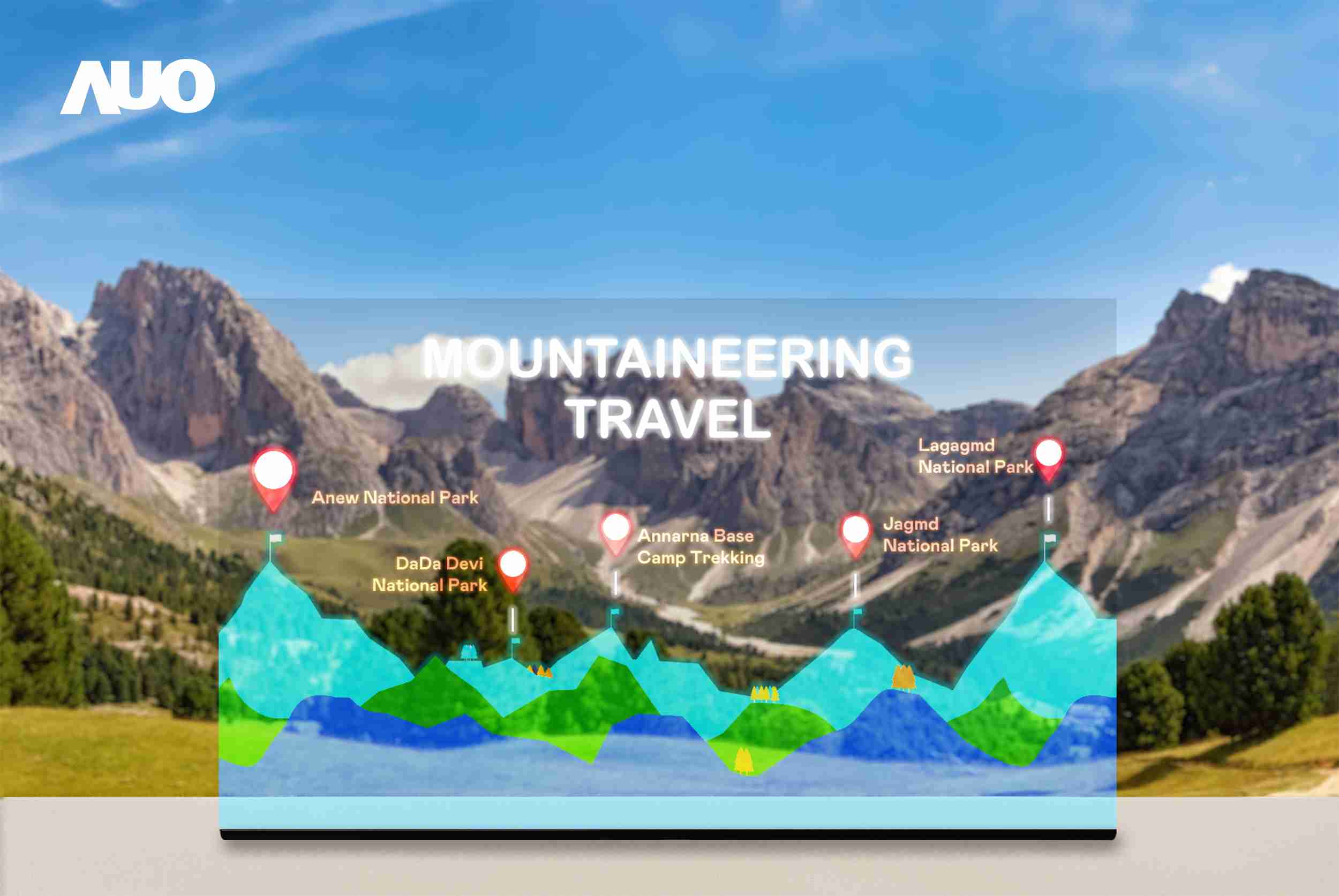 尊龙集团展示全球单片尺寸最大(*)42吋透明Micro LED显示器拼接而成的〝64吋透明Micro LED显示器〞，，，，具备高透明度、、、、1,000 nits高亮度、、广色域、、、采用三边无边框的无缝拼接等多重特色，，，，呈现超高清、、、、细腻画质而不遮挡后方视觉，，满足层峰需求，，，，可广泛运用于零售、、、、艺术展览或商业空间等场域